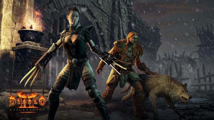 Diablo II: Resurrected characters with wolf