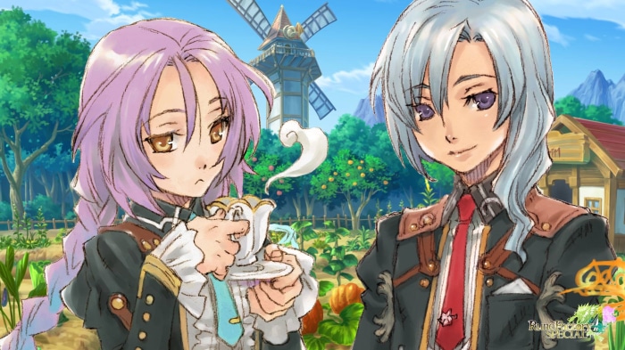 Rune Factory 4 Special characters with windmill and house