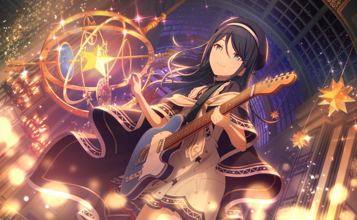 Hoshino Ichika from Project Sekai: Colorful Stage! Feat. Hatsune Miku playing guitar