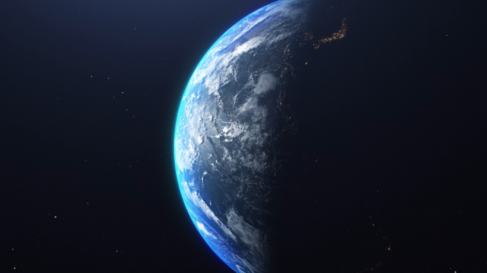 Earth from Space with City Lights