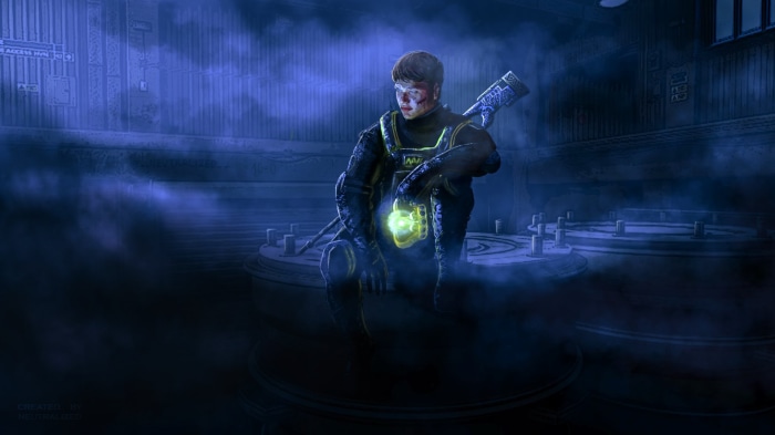 S1mple from Counter-Strike: Global Offensive holding a glowing object