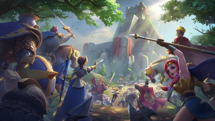Rise of Kingdoms battle scene with castle