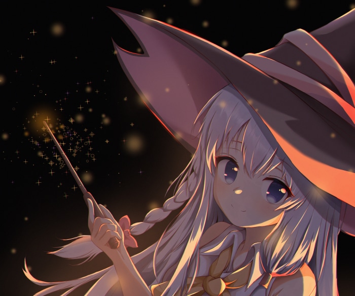Elaina from The Journey of Elaina with a wand