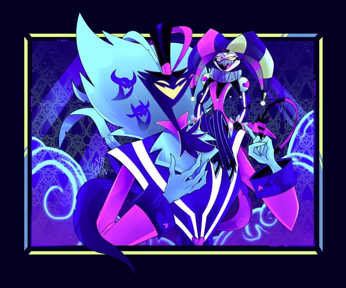 Asmodeus and Fizzarolli from Helluva Boss