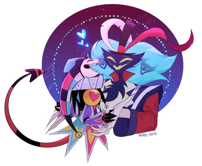 Asmodeus and Fizzarolli from Helluva Boss