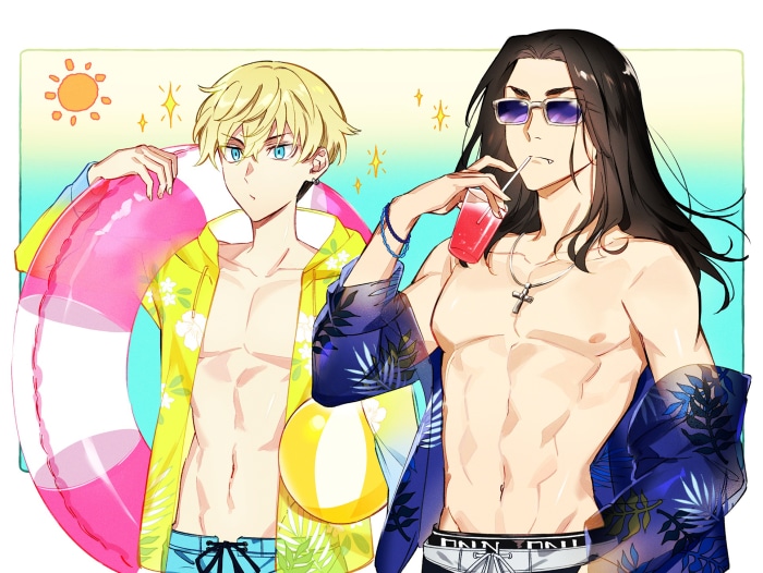 Chifuyu Matsuno and Keisuke Baji from Tokyo Revengers at the beach
