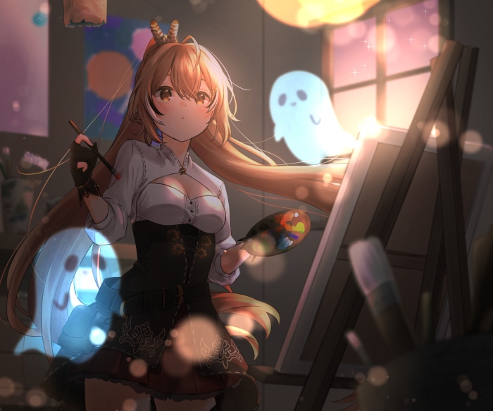 Nanashi Mumei painting ghosts