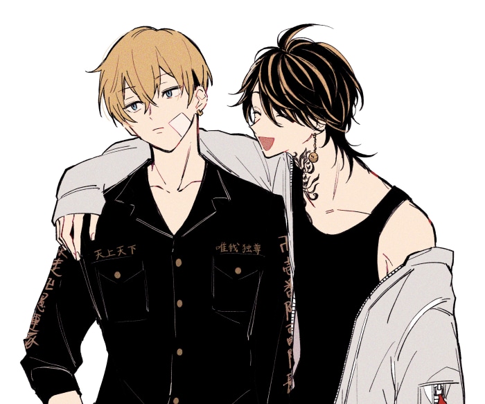 Chifuyu Matsuno and Kazutora Hanemiya from Tokyo Revengers