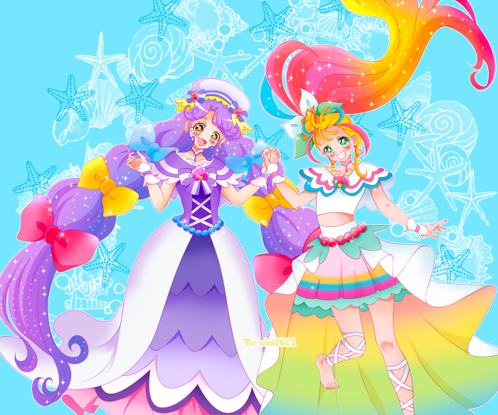 Cure Summer and Cure Coral from Tropical-Rouge! Pretty Cure