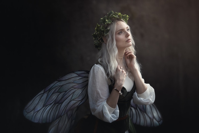 Fairy Cosplay with Ivy Crown and Wings
