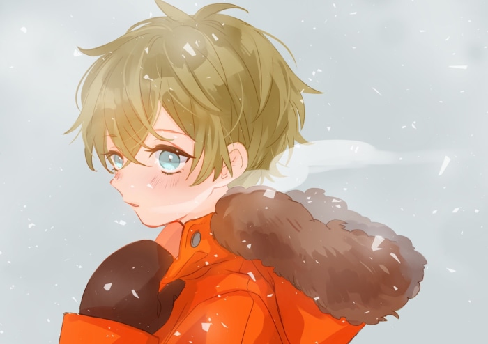 Kenny McCormick in a snowy winter scene