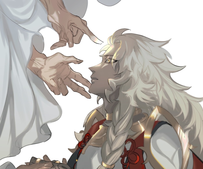 Solomon from Fate/Grand Order with another character