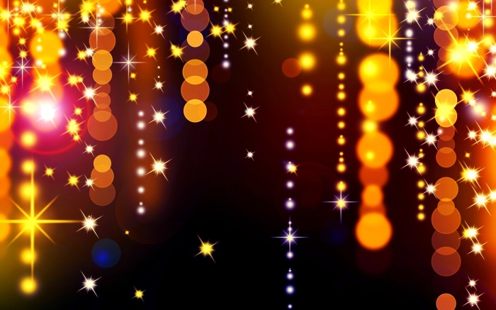 Christmas Lights Bokeh and Stars
