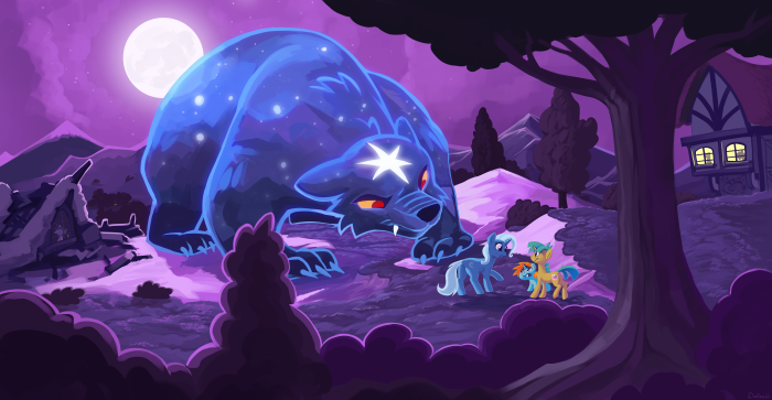 Ursa Minor confronts Snips and Snails from My Little Pony