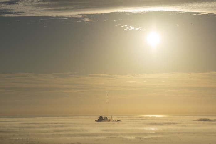 SpaceX Starlink Mission Launch Through Fog