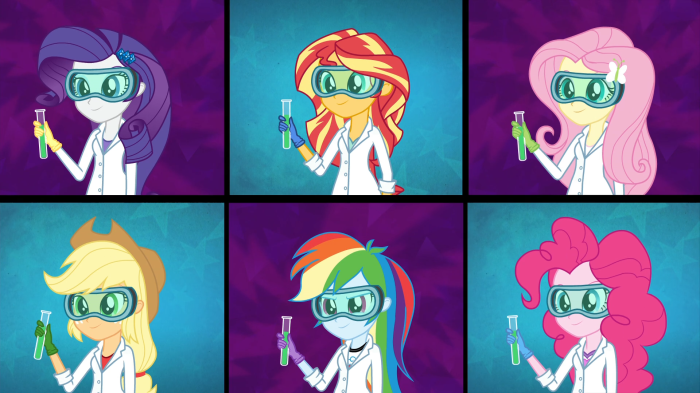 My Little Pony: Equestria Girls characters in lab coats