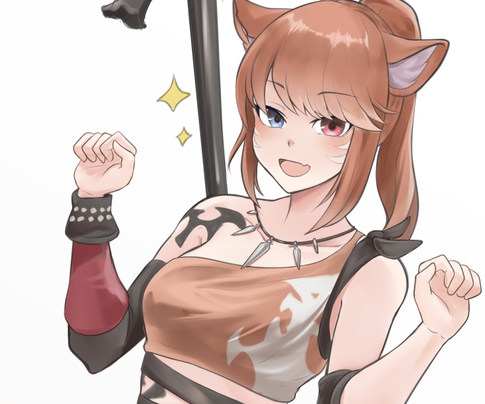 Miqo'te from Final Fantasy XIV with Heterochromia