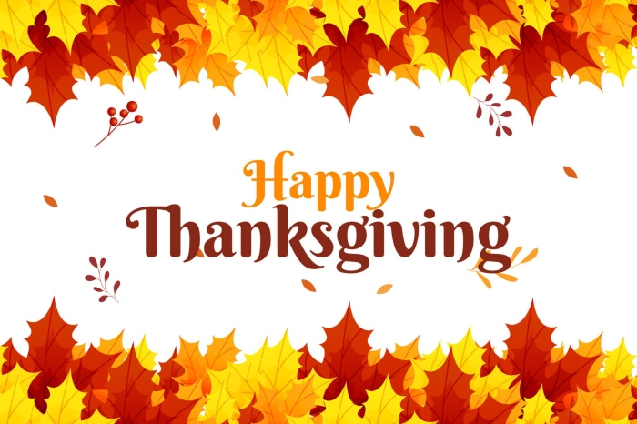 Happy Thanksgiving autumn leaves