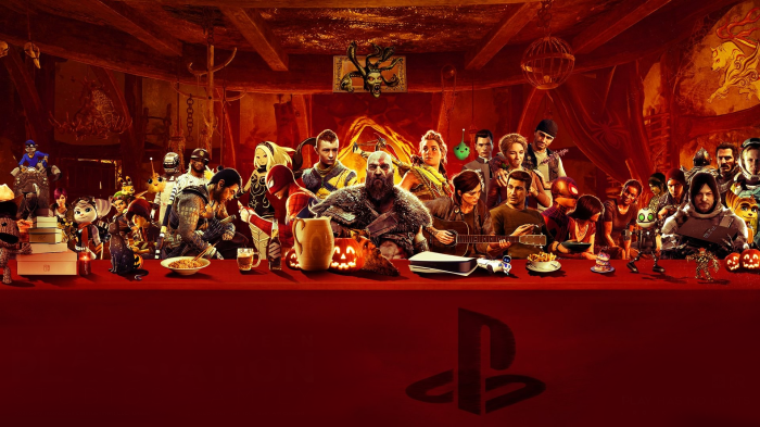 Playstation Characters at a Feast