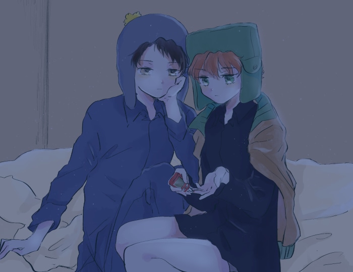 Craig Tucker and Kyle Broflovski from South Park
