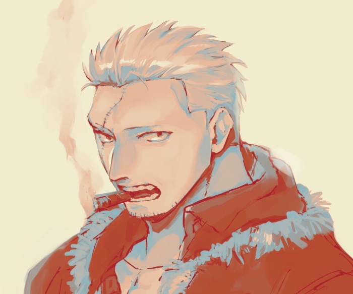 Smoker from One Piece smoking a cigar