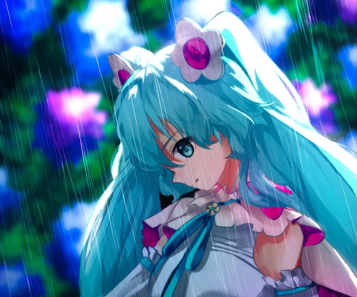 Hatsune Miku in the rain