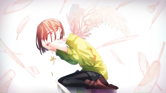 Chara from Undertale with wings