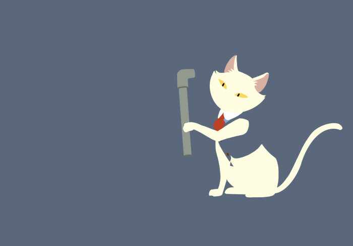 The Cat from Infinity Train holding a pipe