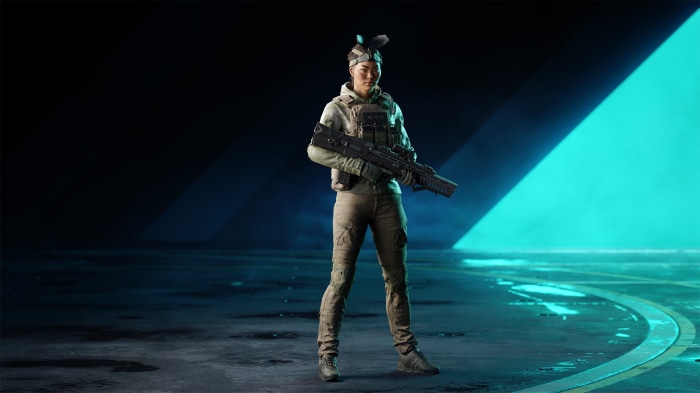 Soldier with rifle in Battlefield 2042