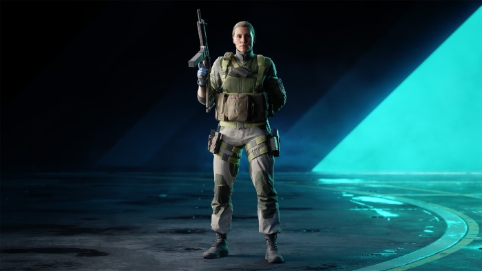 Soldier with rifle in Battlefield 2042