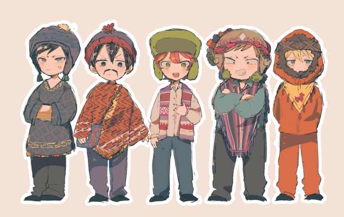 South Park characters in traditional clothing