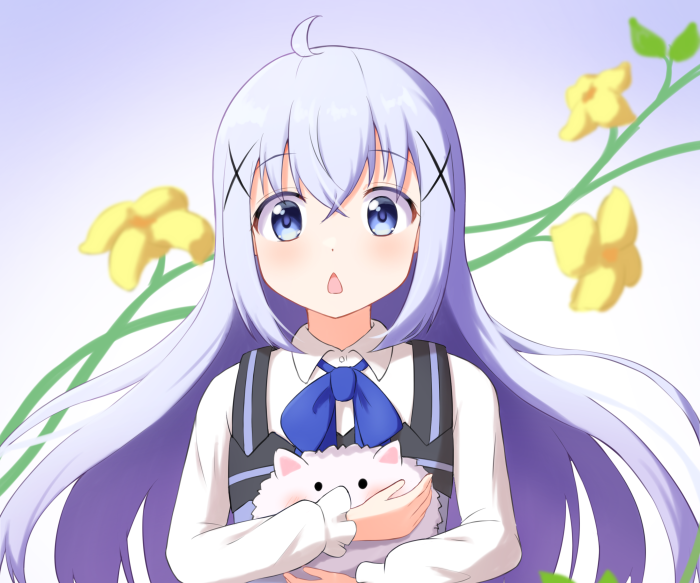 Chino Kafū from Is The Order A Rabbit? holding Tippy