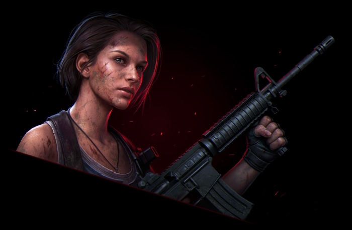 Jill Valentine from Resident Evil holding a rifle