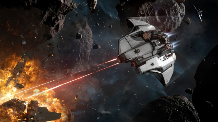 Spaceship battle in Star Citizen