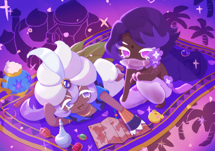 Yogurt Cream Cookie and Lilac Cookie from Cookie Run: OvenBreak