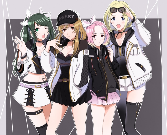 4 girls from D4DJ in stylish outfits