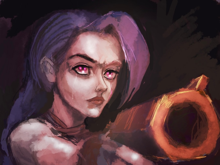 Jinx from League of Legends with a gun