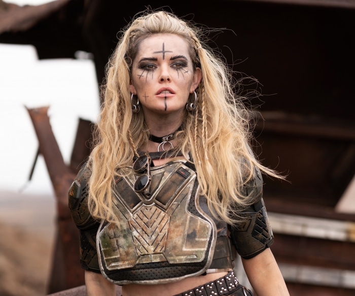 Carla Monaco in post-apocalyptic armor