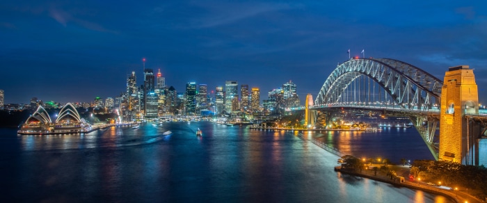 Sydney Opera House and Harbour Bridge at Night