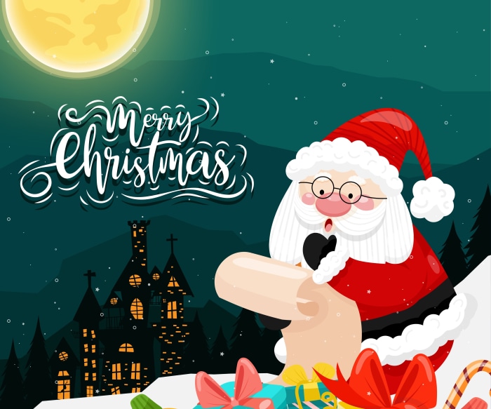 Merry Christmas Santa Claus with List