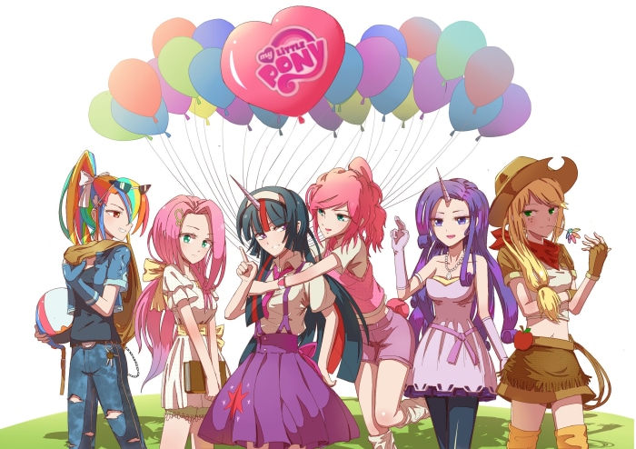 My Little Pony Humanized Characters with Balloons