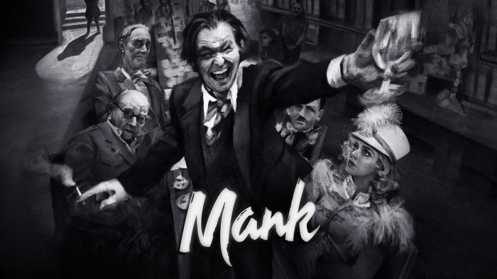 Mank movie poster with cast