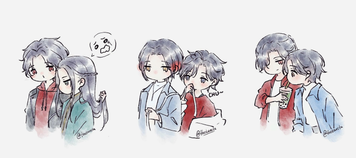 Chibi characters from Mo Dao Zu Shi, Tian Guan Ci Fu, and Scum Villains