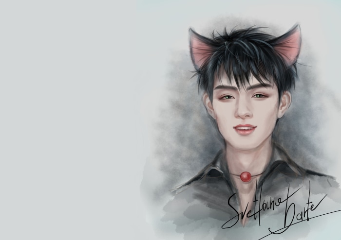 Wang Hao Xuan with cat ears