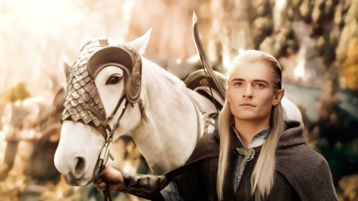 Legolas from The Lord of the Rings with a horse