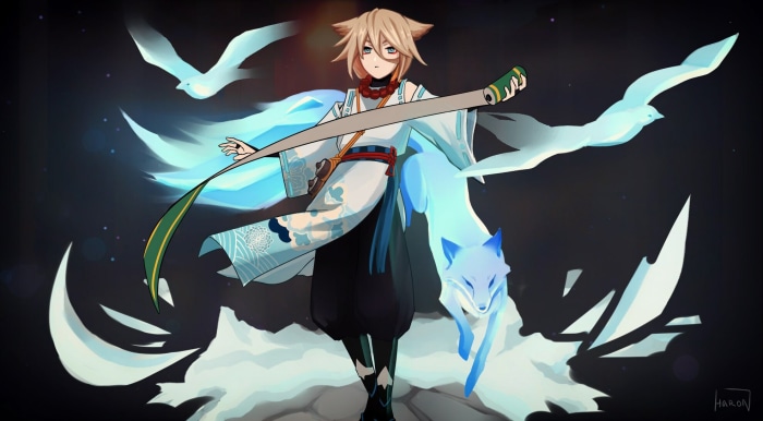 Gorou from Genshin Impact with spirit animals