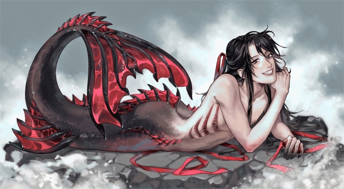 Wei Wuxian from Mo Dao Zu Shi as a merman