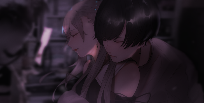 Couple embracing in dim lighting