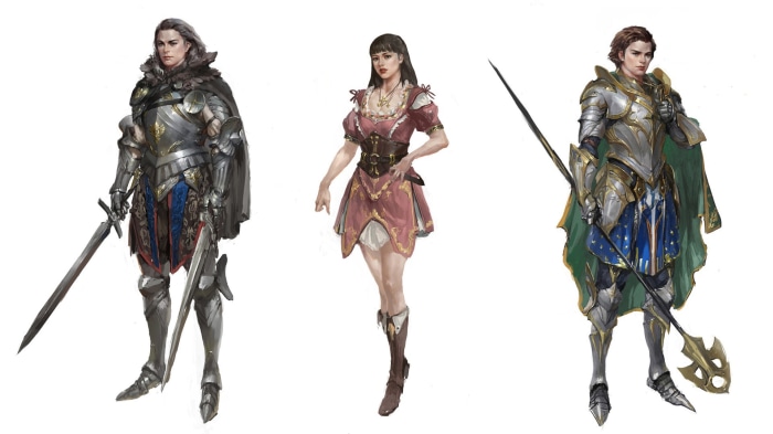 Fantasy Warriors with Swords and Spear