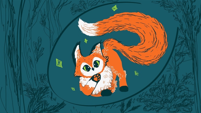 Fantasy Fox in a Dark Forest